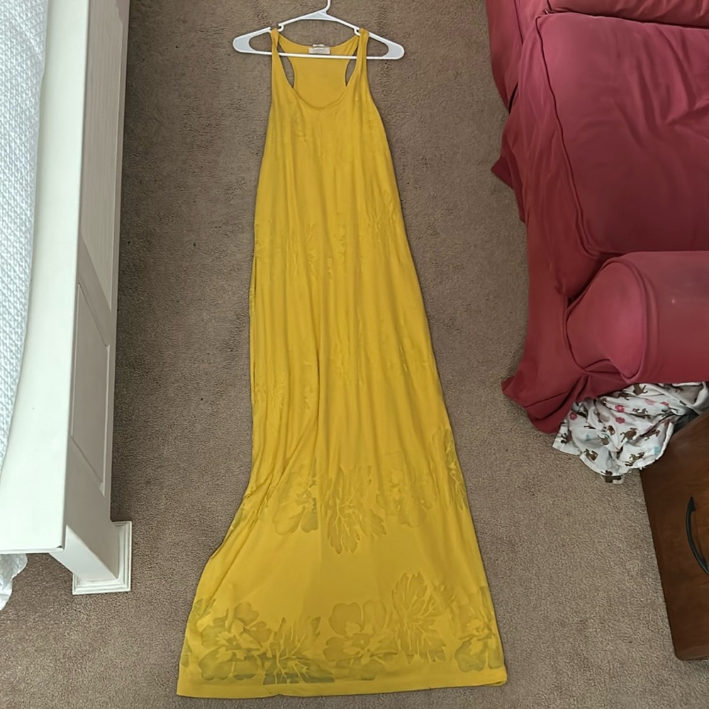Ralph Lauren Women’s Maxi Yellow Tank Dress Flower Summer